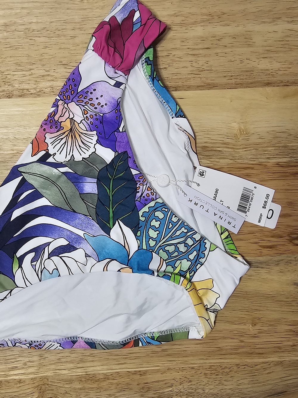 Trina Turk Floral One-Piece Swimsuit in Purple, Blue, Green, White